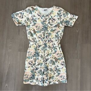 Vintage 80s Cotton Floral Romper Playsuit Spotlight Brand
